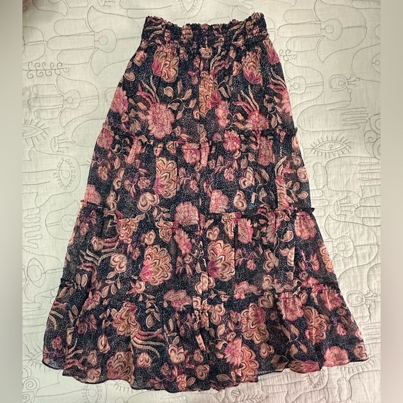 NEW Misa Los Angeles Janelle Skirt Sz XS Tiered Chiffon - Picture 2 of 8